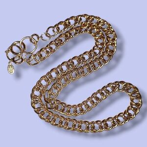 Vintage Joan Rivers Gold Tone Chunky Chain Necklace 24" Signed Statement